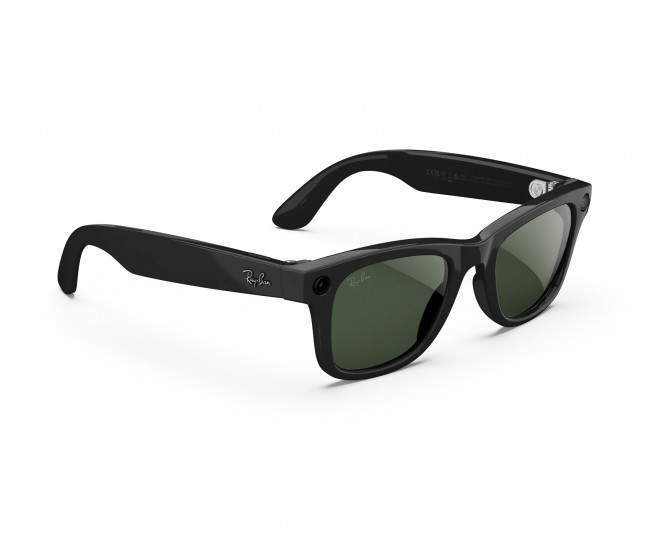 Смарт-очки Ray-Ban Meta Wayfarer (Gen 2) Shiny Black, Lens color : Clear to Graphite Green